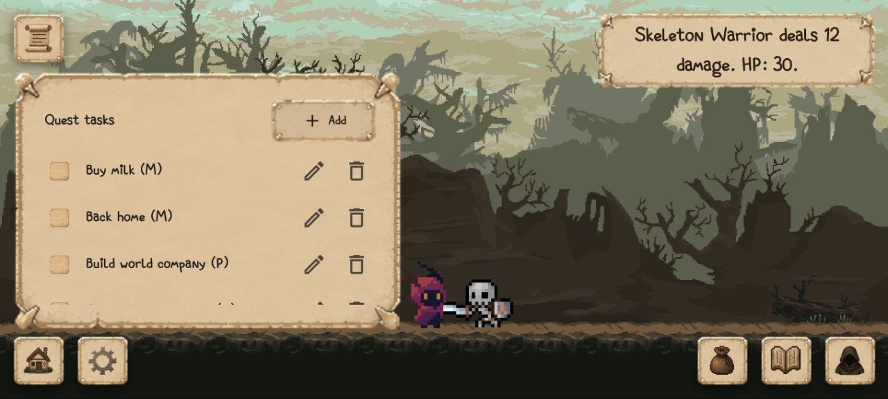 Task list during a battle